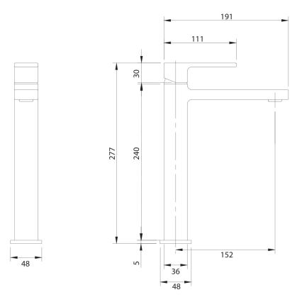 OMNIRES BA7812CR - BARETTI Basin Mixer 27.7 cm Polished Chrome