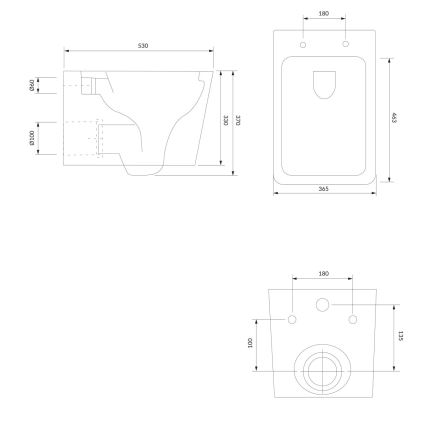 OMNIRES BOSTONMWBP - Wall-hung toilet with toilet seat SoftClose BOSTON ceramics/shiny white