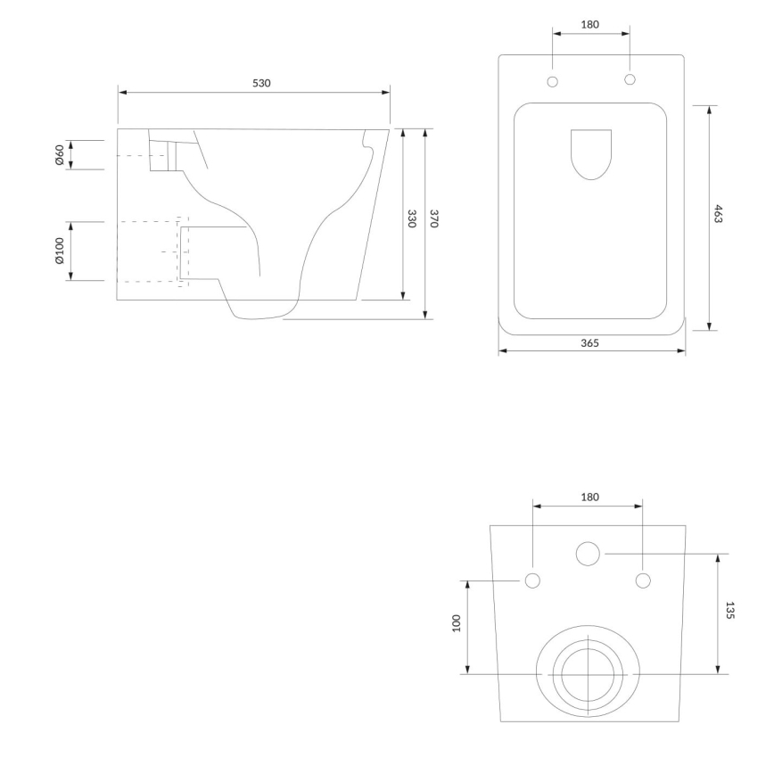 OMNIRES BOSTONMWBP - Wall-hung toilet with toilet seat SoftClose BOSTON ceramics/shiny white