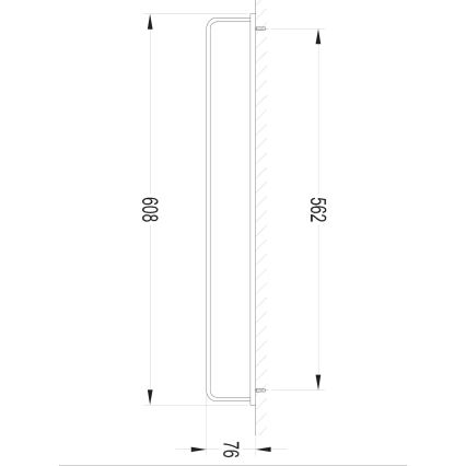 OMNIRES DA70216BL- Wall towel holder DARLING 61 cm semi-matte black