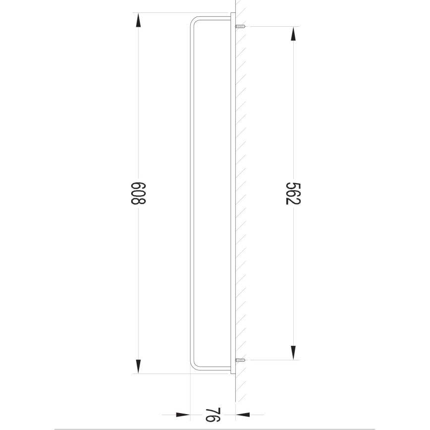 OMNIRES DA70216BL- Wall towel holder DARLING 61 cm semi-matte black