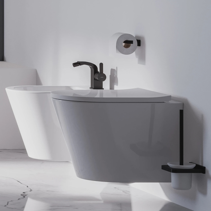 OMNIRES DA70620BL - Wall-mounted toilet brush DARLING semi-matte black