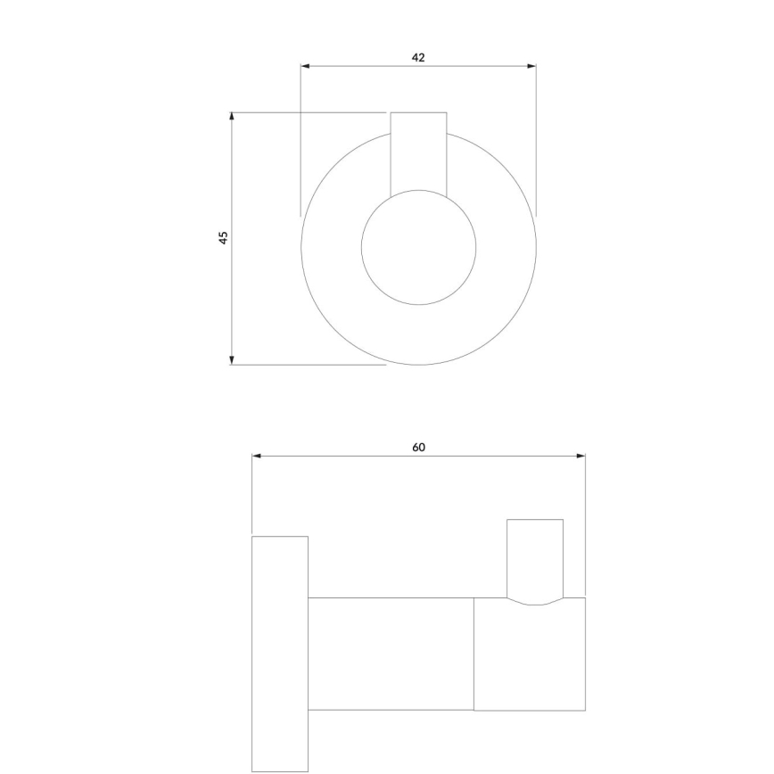 OMNIRES MP60110BL - Wall hook MODERN PROJECT matte black