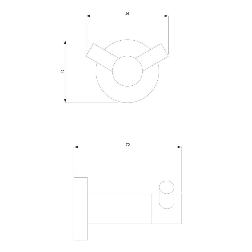 OMNIRES MP60120BL - Wall hook MODERN PROJECT matte black