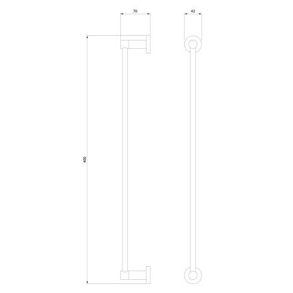 OMNIRES MP60214AT - Wall towel holder MODERN PROJECT 40 cm matte black