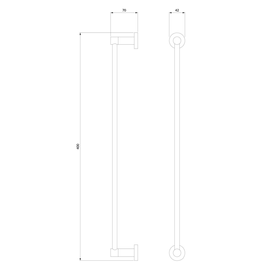 OMNIRES MP60214AT - Wall towel holder MODERN PROJECT 40 cm matte black
