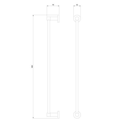OMNIRES MP60214BL - Wall towel holder MODERN PROJECT 40 cm matte black
