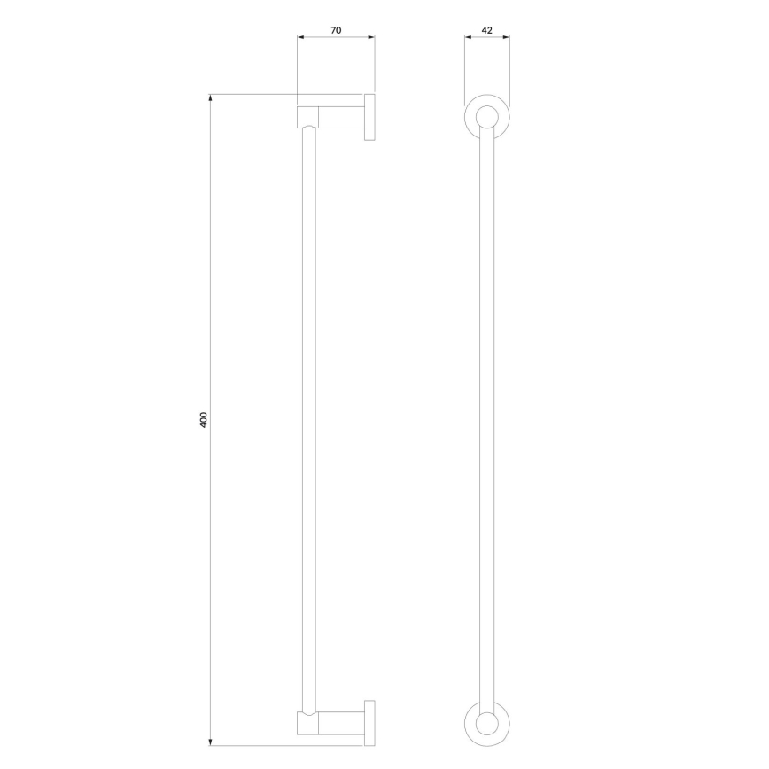 OMNIRES MP60214BL - Wall towel holder MODERN PROJECT 40 cm matte black