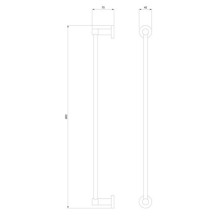 OMNIRES MP60216CR - Wall towel holder MODERN PROJECT 60 cm shiny chrome