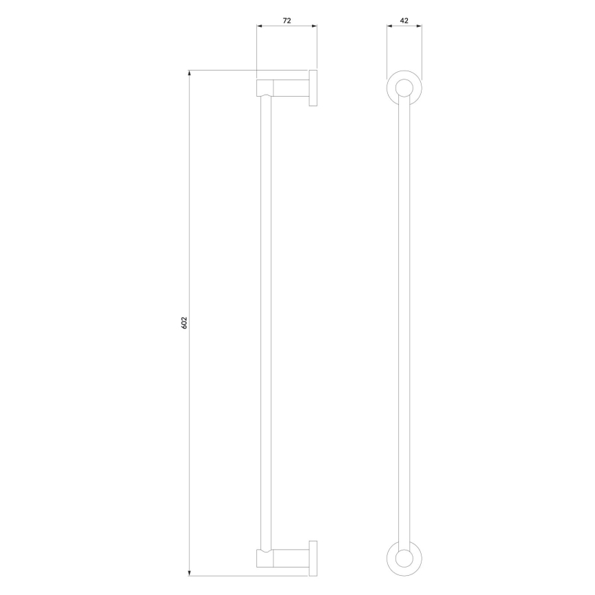 OMNIRES MP60216CR - Wall towel holder MODERN PROJECT 60 cm shiny chrome