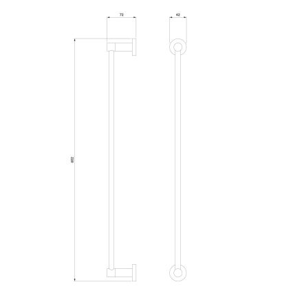 OMNIRES MP60216GR - Wall towel holder MODERN PROJECT 60 cm graphite