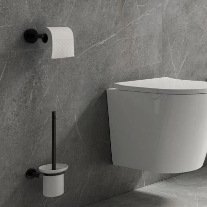 OMNIRES MP60620BL - Wall-mounted toilet brush MODERN PROJECT matte black