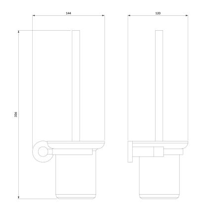 OMNIRES MP60620BL - Wall-mounted toilet brush MODERN PROJECT matte black