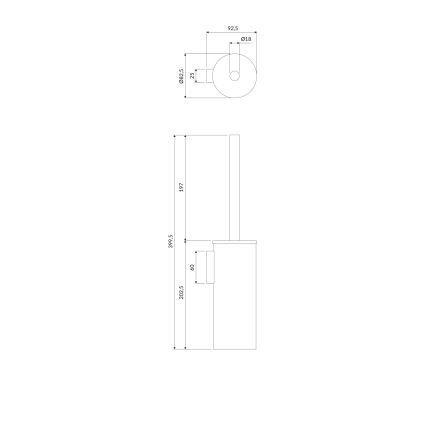 OMNIRES MP60621BL - Wall-mounted toilet brush MODERN PROJECT matte black