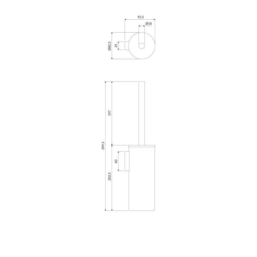 OMNIRES MP60621BL - Wall-mounted toilet brush MODERN PROJECT matte black