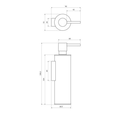 OMNIRES MP60721BL - Wall soap dispenser MODERN PROJECT 150 ml matte black