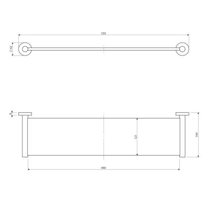 OMNIRES MP60930CR - Wall shelf MODERN PROJECT 55 cm shiny chrome