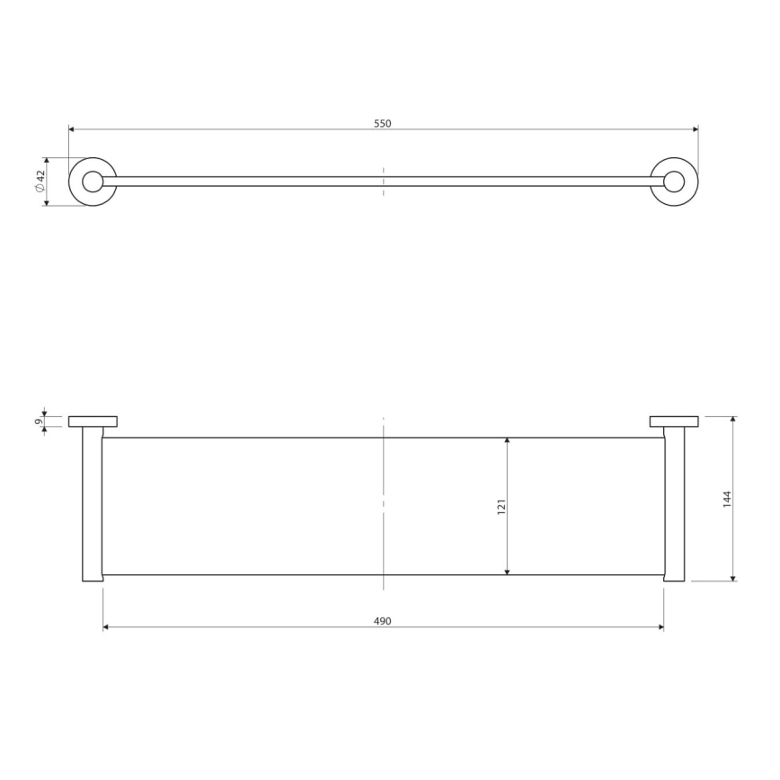 OMNIRES MP60930CR - Wall shelf MODERN PROJECT 55 cm shiny chrome
