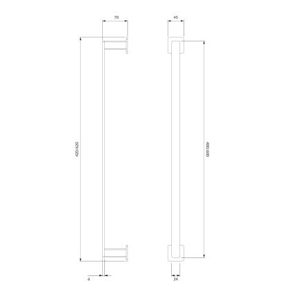 OMNIRES NL80214CR - Wall towel holder NELSON 42 cm shiny chrome