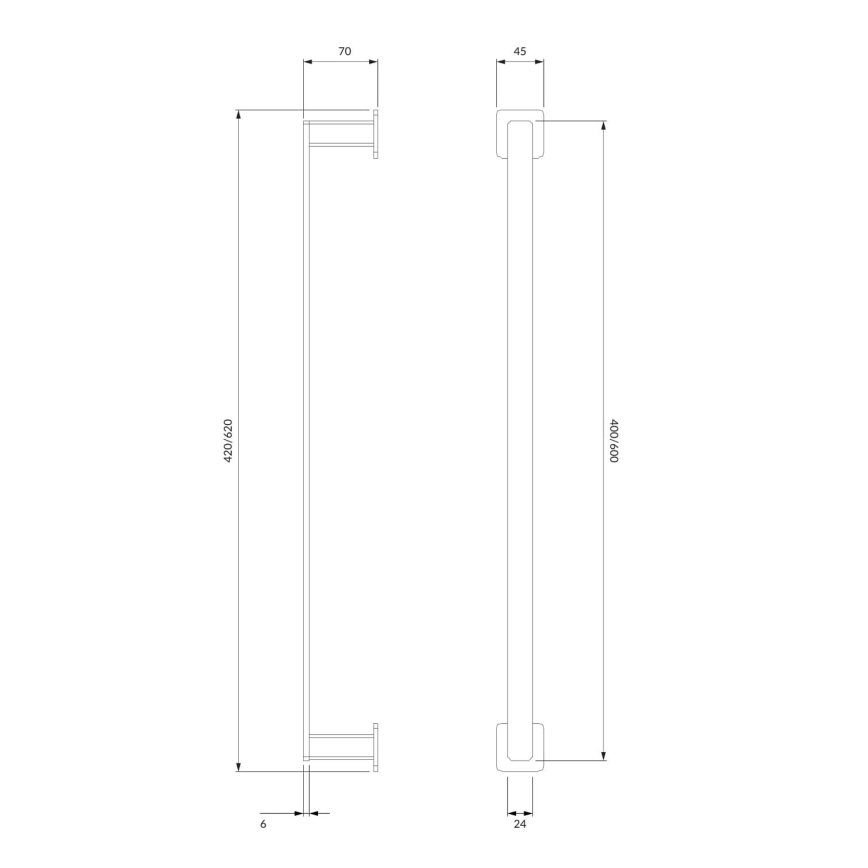 OMNIRES NL80214CR - Wall towel holder NELSON 42 cm shiny chrome