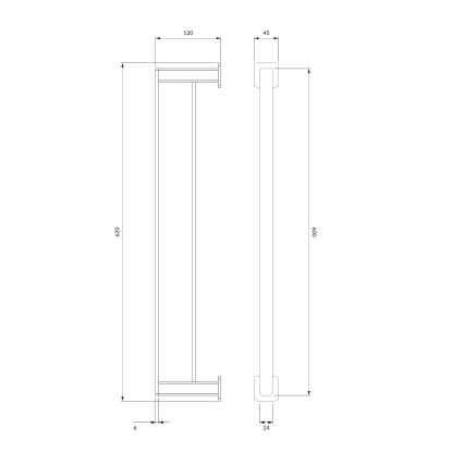OMNIRES NL80226CR - Wall towel holder NELSON 62 cm shiny chrome