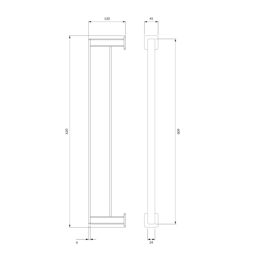 OMNIRES NL80226CR - Wall towel holder NELSON 62 cm shiny chrome