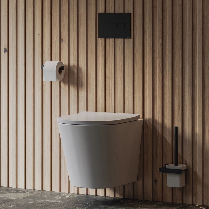 OMNIRES NL80510BL - Toilet paper holder NELSON matte black