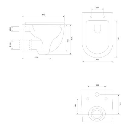OMNIRES OTTAWAMWBM - Wall-hung toilet with toilet seat SoftClose OTTAWA ceramics/matte white