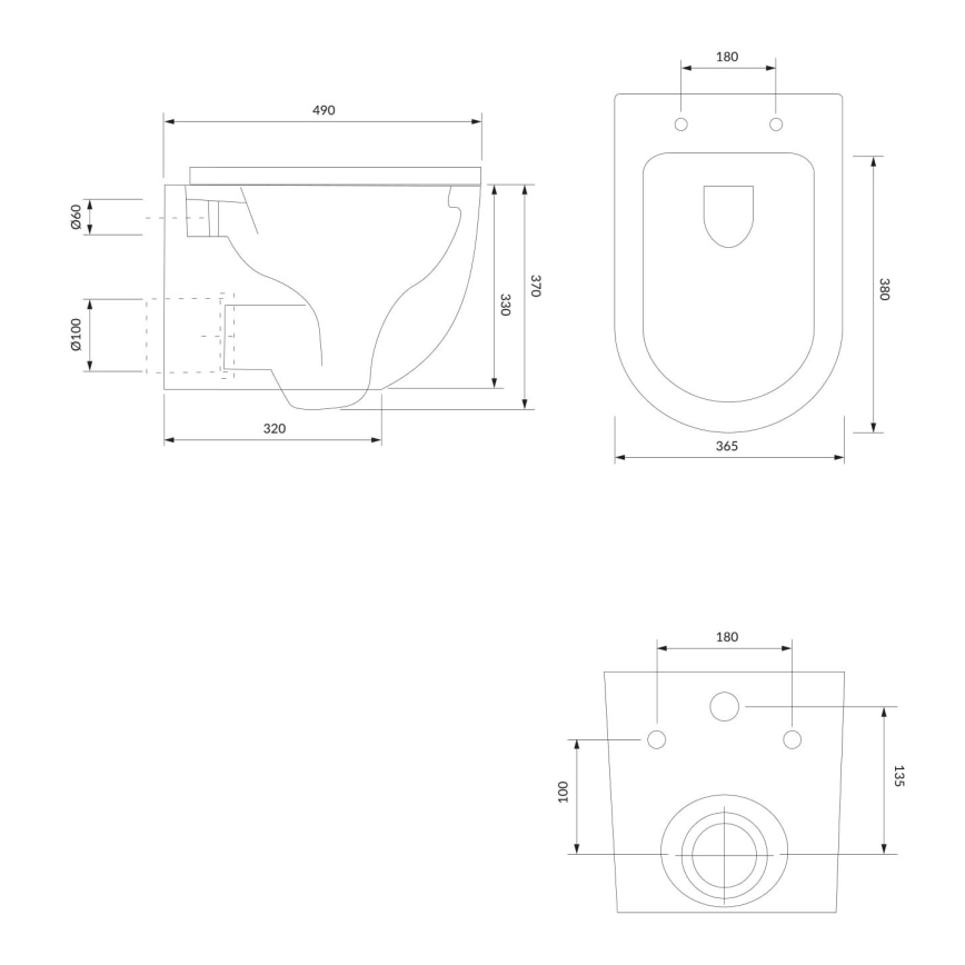 OMNIRES OTTAWAMWBM - Wall-hung toilet with toilet seat SoftClose OTTAWA ceramics/matte white