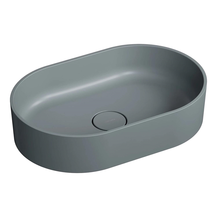 OMNIRES OVOUNAG - Countertop basin OVO 55x36 cm dolomite/matte ash grey