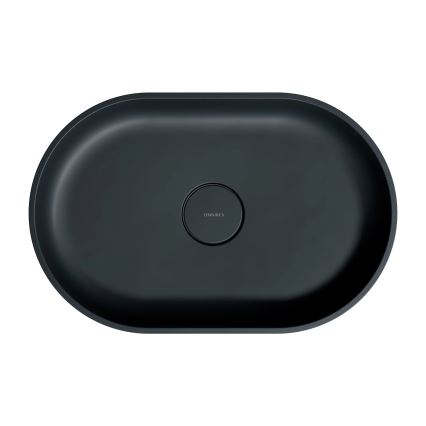 OMNIRES OVOUNBLV - Countertop basin OVO 55x36 cm dolomite/matte black lava