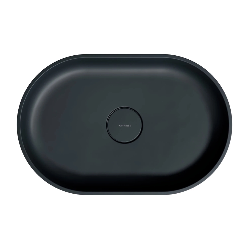 OMNIRES OVOUNBLV - Countertop basin OVO 55x36 cm dolomite/matte black lava