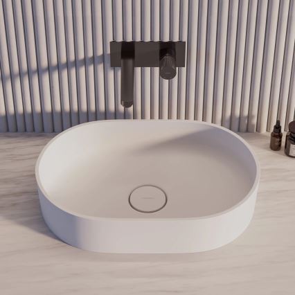 OMNIRES OVOUNBM - OVO Countertop Basin 55 x 36 cm, Dolomite/Matte White