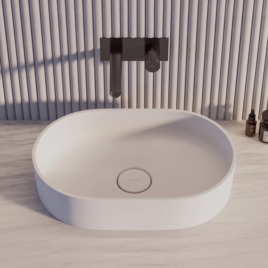 OMNIRES OVOUNBM - OVO Countertop Basin 55 x 36 cm, Dolomite/Matte White