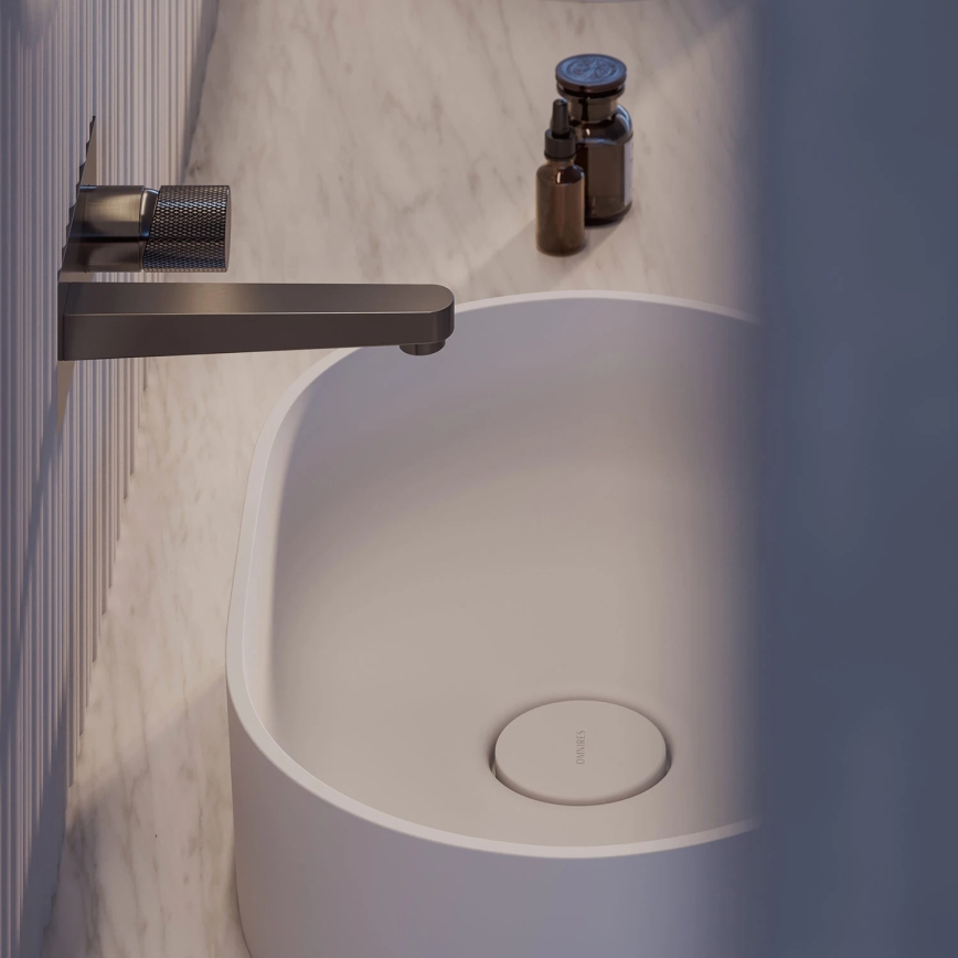 OMNIRES OVOUNBM - OVO Countertop Basin 55 x 36 cm, Dolomite/Matte White