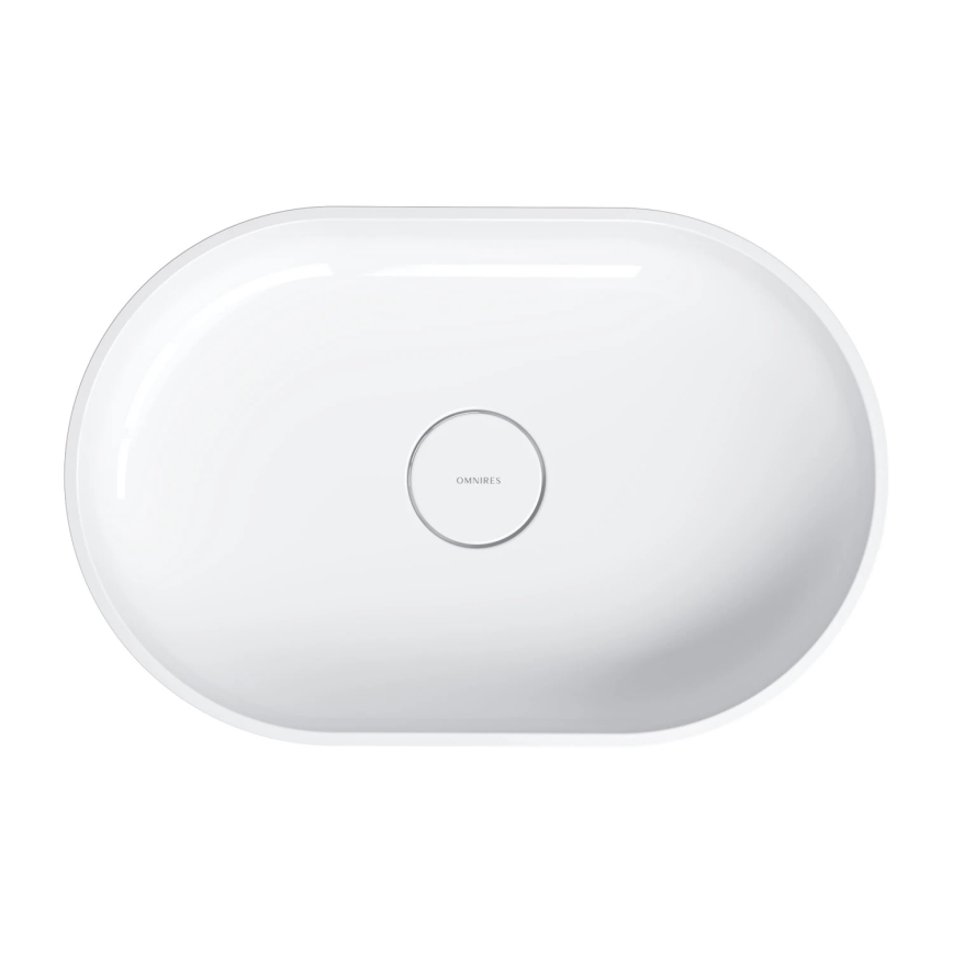 OMNIRES OVOUNBP - OVO countertop basin 55x36 cm dolomite/glossy white