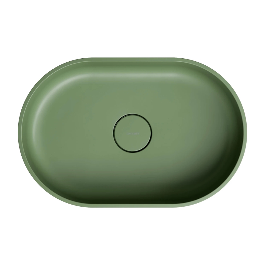 OMNIRES OVOUNOL - Countertop basin OVO 55x36 cm dolomite/matte olive