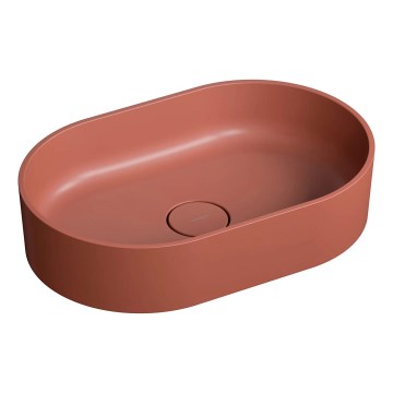 OMNIRES OVOUNTE - Countertop basin OVO 55x36 cm dolomite/matte terracotta