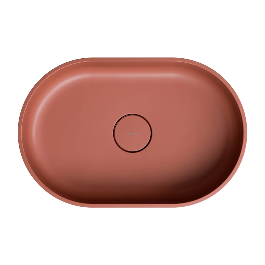 OMNIRES OVOUNTE - Countertop basin OVO 55x36 cm dolomite/matte terracotta