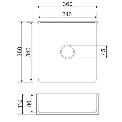 OMNIRES PASADENA360BP - PASADENA 36x36 cm countertop basin, ceramic/glossy white