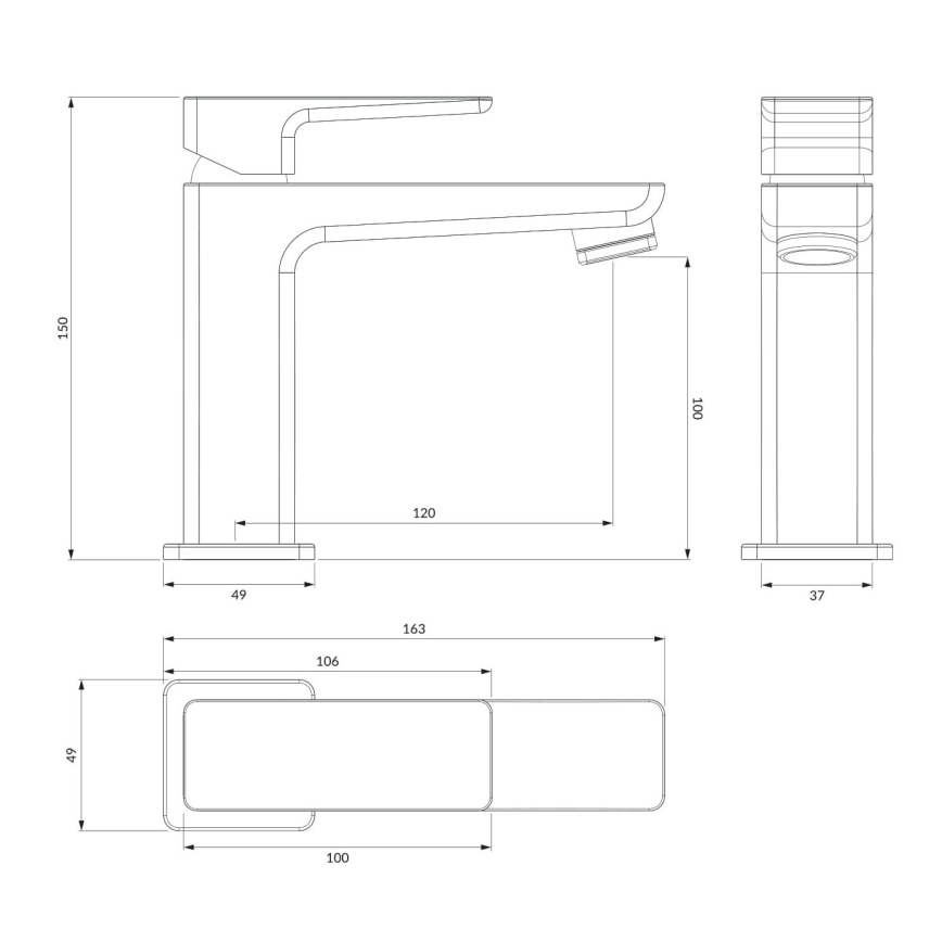 OMNIRES PM7410BL - Basin tap PARMA 15 cm matte black