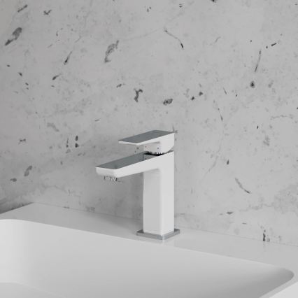 OMNIRES PM7410CRB - PARMA 15 cm basin mixer, polished chrome/white