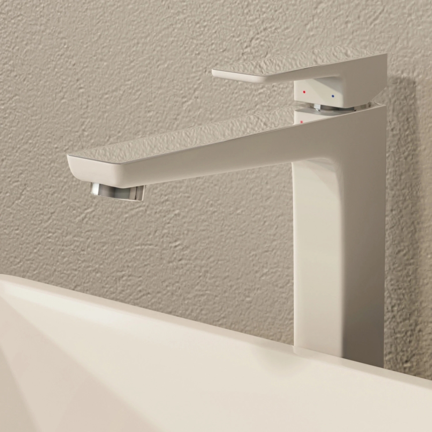 OMNIRES PM7412CRB - Basin tap PARMA 27,3 cm shiny chrome/white
