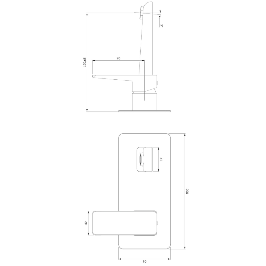 OMNIRES PM7415BL - Basin tap for concealed installation PARMA matte black