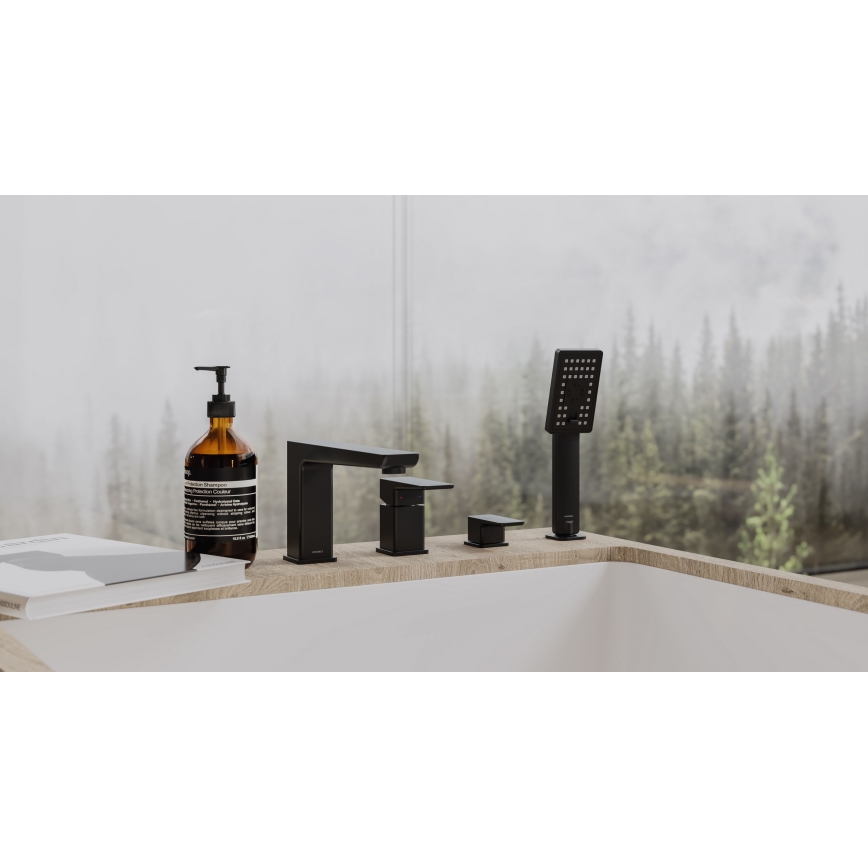 OMNIRES PM7432BL - Bath tap 4-hole PARMA matte black
