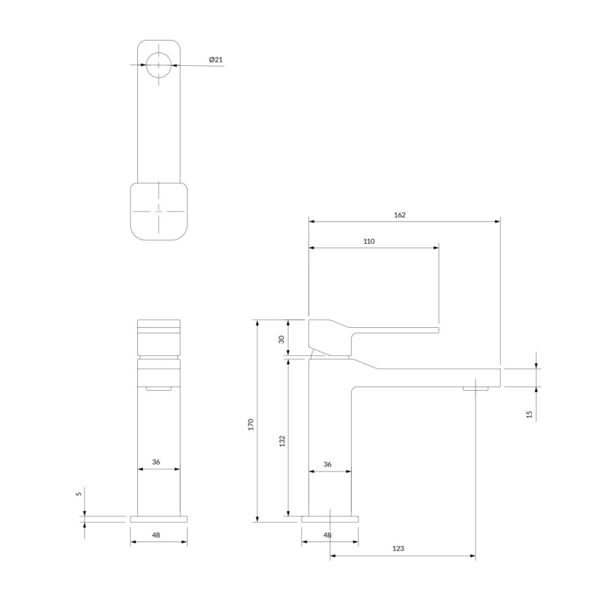 OMNIRES SL7710GR - Basin tap SLIDE 17 cm brushed graphite