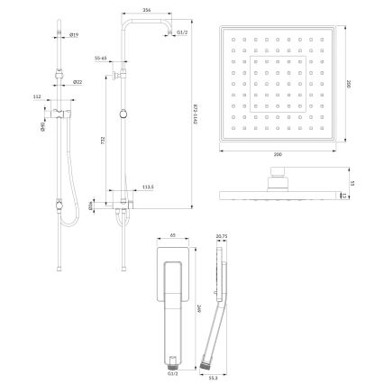 OMNIRES SYSJIMJIMCR - Shower set JIMJIM shiny chrome