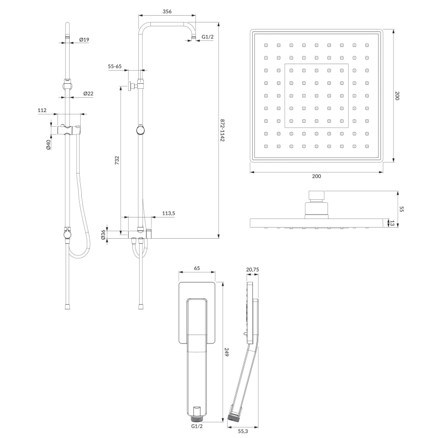 OMNIRES SYSJIMJIMCR - Shower set JIMJIM shiny chrome