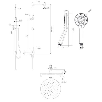 OMNIRES SYSYOSEMITELUXCR - Shower set YOSEMITE shiny chrome