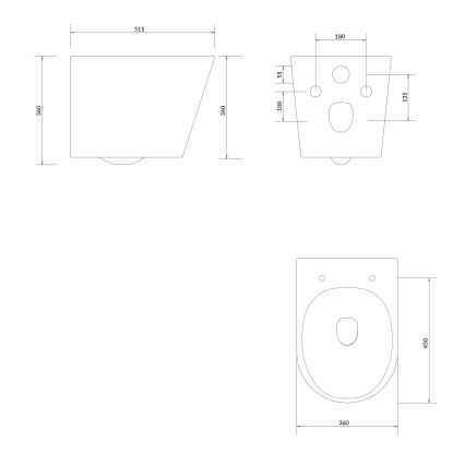 OMNIRES TAMPAMWBP - Wall-hung toilet with TAMPA SoftClose seat, ceramic, glossy white